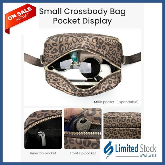 Mini Crossbody Bag Water Resistant Nylon Adjustable Strap Daily Essentials - Picture 6 of 8